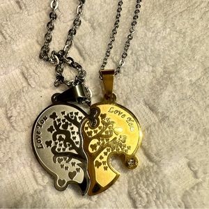 Tree of Life Love You Two Necklace Set